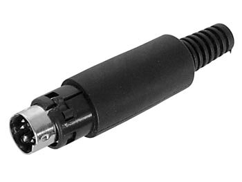 MANNELIJKE-4P-MINI-DIN-PLUG---ZWART-(CA088)