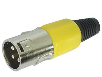 MANNELIJKE-3P-XLR-PLUG---VERNIKKELD---GEEL-(CA101Y)