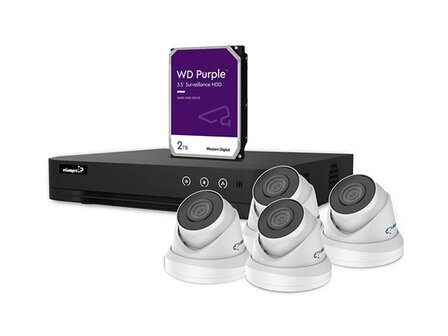 IP-VIDEOBEWAKINGSSET---4-KANAALS-NVR-RECORDER---4-x-WITTE-IP-DOME-CAMERA---2-TB-HD---KABELS-(CCTVPROM21W)