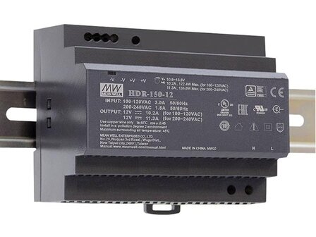 INDUSTRI&Euml;LE-DIN-RAIL-VOEDING---ENKELE-UITGANG---150-W---12-V-(HDR-150-12)