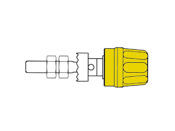 4mm-AANSLUITKLEM-MET-GEISOLEERDE-KOP-/-GEEL-(PK10A)-(HM2430A)