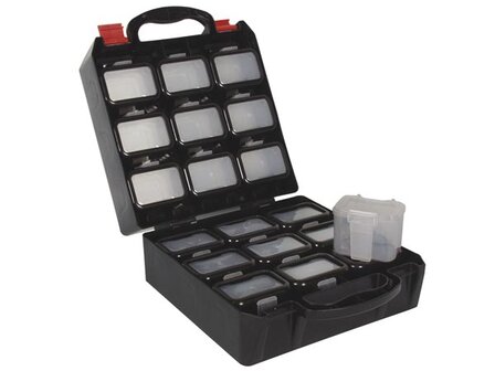 Plastic-Tool-Box-met-18-Plastic-Doosjes-voor-Riembevestiging---14-L-(OBB1)