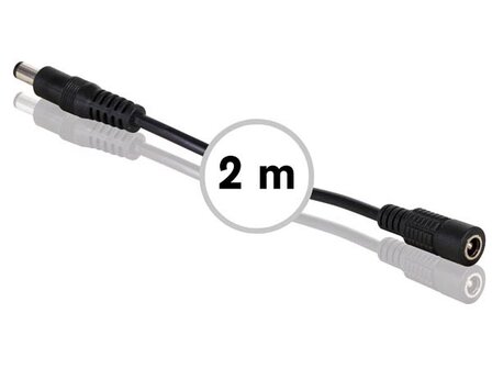 VERLENGSNOER-MET-DC-VOEDINGSCONNECTOR-(MANNELIJK-VROUWELIJK)---2-m---ZWART-(PSS6EDC2M)