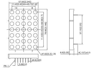 TA30-11SRWA-DOT-MATRIX-DISPLAY-76.2mm-SINGLE-COLOR-DOT-MATRIX-DISPLAY-COLUMN-ANODE-SUPER-BRIGHT-RED-(TA30-11SRWA)