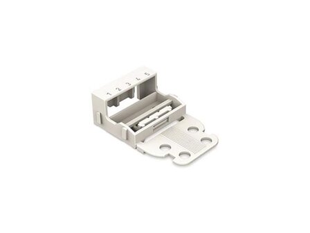 BEVESTIGINGSADAPTER---VOOR-5-DRAADSKLEMMEN---SERIE-221---4-mm&sup2;---VOOR-SCHROEFBEVESTIGING---WIT-(WG221505)