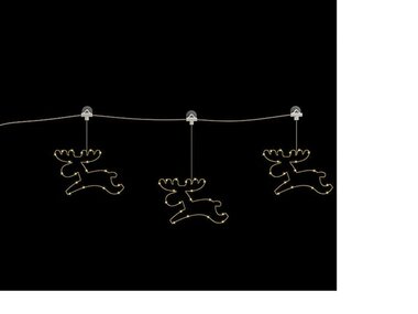 Linear Serie LED - reindeers - 90 x 30 cm - 54 warm white microlamps - batteries not provided (LNS-001-0.9X0.3-UW)