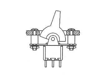 VERTICALE PADDLE SCHAKELAAR VOOR PCB SPDT ON-(ON) (8015A3)