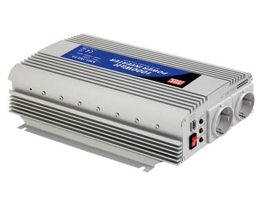 MEAN WELL - DC-AC INVERTER MET GEMODIFICEERDE SINUSGOLF - 1000 W - DUITS STOPCONTACT (A301-1K0-F3)