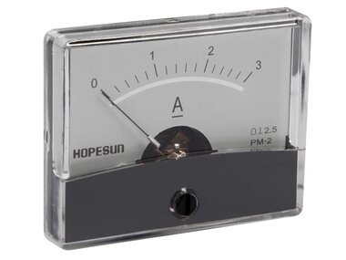 ANALOGE PANEELMETER VOOR DC STROOMMETINGEN 3A DC / 60 x 47mm (AIM603000)