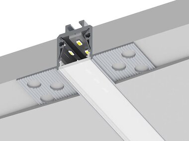 Gipsplaatprofiel, RSL15FL US voor TRIMLESS INSTALLATIE, uitsparing, RAW aluminium, geschikt met de lichtreflector VEGA95 (verhoogt de lichtopbrengst + 20 %) - 2 m (AL-RSL15US-2)