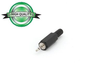 MANNELIJKE 2.5mm STEREO JACK - PLASTIC ZWART (CA002H)