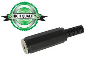 VROUWELIJKE 3.5mm STEREO JACK - ZWART PLASTIC (CA010)