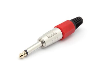 PROFESSIONELE MANNELIJKE 6.35mm MONO JACK - ROOD (CA027R)