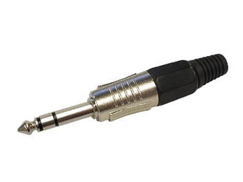 PROFESSIONELE MANNELIJKE 6.35mm STEREO JACK - ZWART (CA028B)