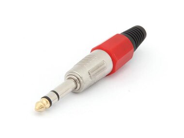 PROFESSIONELE MANNELIJKE 6.35mm STEREO JACK - ROOD (CA028R)