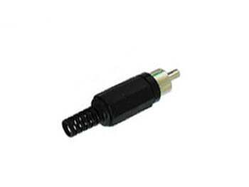 MANNELIJKE RCA PLUG - ZWART (CA047B)