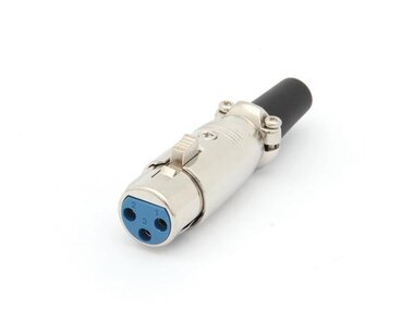 3P XLR JACK, VERNIKKELD - KORT TYPE (CA092)