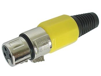 VROUWELIJKE 3P XLR PLUG - VERNIKKELD - GEEL (CA100Y)