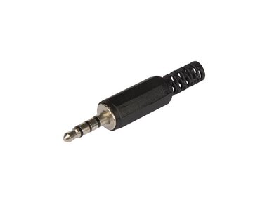 MANNELIJKE 3.5 MM STEREO JACK - ZWART - 4 AANSLUITINGEN (CA128)