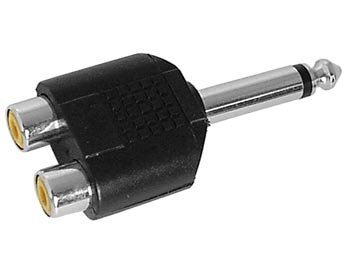 DUBBELE RCA VROUWELIJK NAAR MANNELIJKE 6.35mm MONO JACK (CAA27)