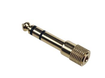 VROUWELIJKE 3.5mm STEREO JACK NAAR MANNELIJKE 6.35mm STEREO JACK -  VERGULD (CAA30)