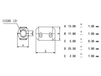 FILTER VOOR VOEDINGSKABELS Ø5.0mm (CF5A)