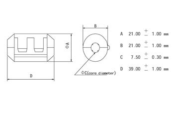 FILTER VOOR VOEDINGSKABELS Ø7.5mm (CF75A)