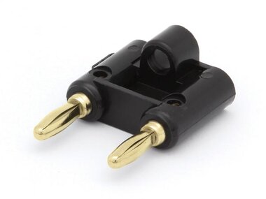 DUBBELE BANAANPLUG - ZWART (CM13B)