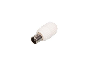 TV-PLUG MANNELIJK 9.5mm/2.3mm - PLASTIEK - WIT (CV003HN)