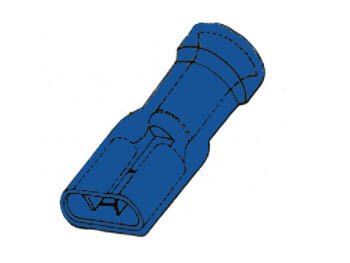 GEISOLEERDE VROUWELIJKE CONNECTOR 6.4mm BLAUW (FBMI)