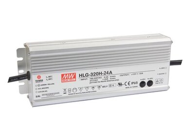 SCHAKELENDE VOEDING - 1 UITGANG - 320 W - 24 V (HLG-320H-24A)