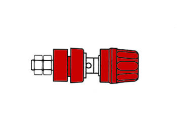 GEISOLEERDE 4mm INBOUWBUS MET KOP EN RING / ROOD (PKI10A) (HM2411A)