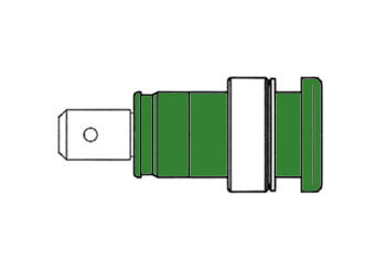 GEISOLEERDE INBOUWBUS 4mm, AANRAAKVEILIG / GROEN (SEB 2620-F6,3) (HM2441S)