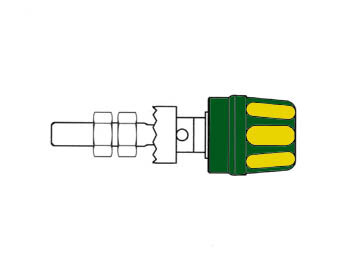 4mm AANSLUITKLEM MET GEISOLEERDE KOP / GROEN+GEEL (PK10A) (HM2480A)