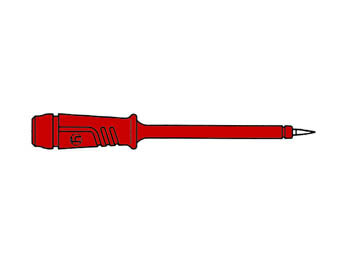 MEETPEN MET ELASTISCHE ISOLATIEHULS 4mm PUNT IN ROESTVRIJ STAAL - ROOD (PRÜF 2) (HM5410)