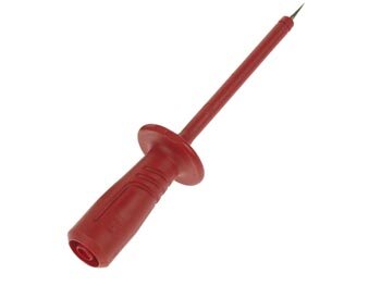 TEST PROBE MET ELASTISCHE, SCHOKBESTENDIGE, GEÏSCOLEERDE SLEEF, FEMALE SOKKE 4mm VEILIGHEID (PRUEF2600 RED) (HM5412S)