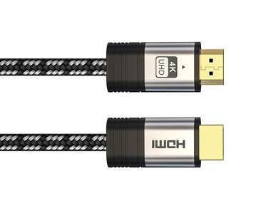 Premium HDMI 2.0 katoen gevlochten kabel met vergulde connector - 4K Video - 1 meter (HQMHDMI100)