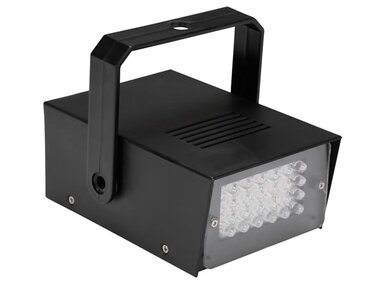 MINI STROBOSCOOP MET WITTE LEDs - 24 LEDs - OP BATTERIJEN (HQPL10001)