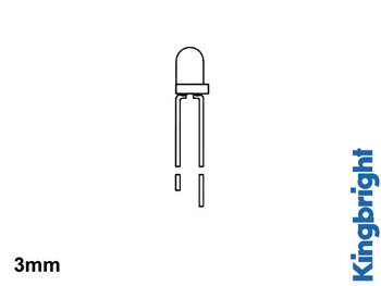 STANDAARD LED 3mm ROOD DIFFUUS (L-34HD)