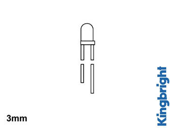 STANDAARD LED 3mm GROEN DIFFUUS (L-7104GD)