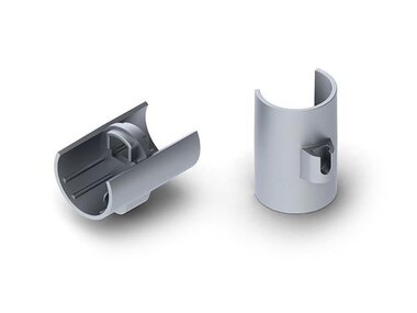 LINEAIRE CONNECTOR VOOR ALUMINIUMPROFIEL VOOR LEDSTRIP ALU-ROUND - COMPATIBEL MET REUTLINGER KABELHOUDER - ZILVER (LC-RO)