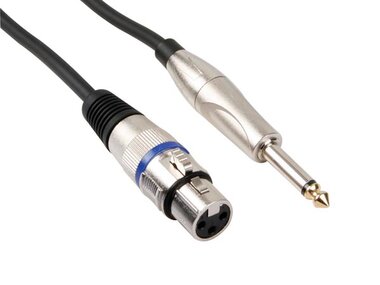 XLR-KABEL - XLR VROUWELIJK naar JACK 6.35 mm - MONO - 3 m (PAC110)