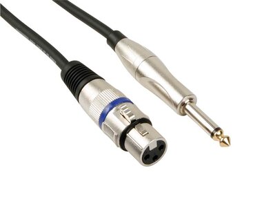 XLR-KABEL - XLR VROUWELIJK naar JACK 6.35 mm - MONO - 6 m (PAC111)