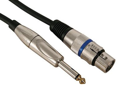 XLR-KABEL - XLR VROUWELIJK naar JACK 6.35 mm - MONO - 10 m (PAC112)