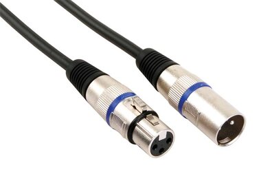 XLR-KABEL - XLR MANNELIJK naar XLR VROUWELIJK - 6 m - ZWART (PAC122)