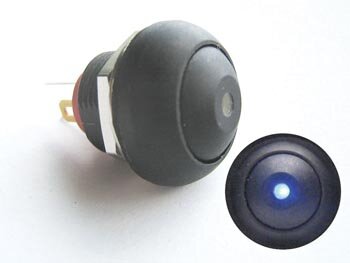 MINIATUUR DRUKSCHAKELAAR MET BLAUWE LED SPST OFF-(ON) (R1396B)