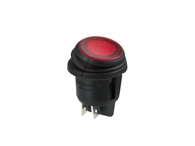 VERLICHTE ROCKERSCHAKELAAR - ROOD 12V - 2P/ON-OFF (R13244BR/LED)