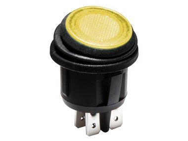 VERLICHTE ROCKERSCHAKELAAR - ORANJE  LED 12 V - 2P DPST / ON-OFF (R13244BY/LED)