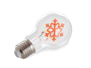 Deco bulb - ledlamp - filament (goudkleurig) in de vorm van een sneeuwvlok - E27 (V-SNOWFL-2W-G)