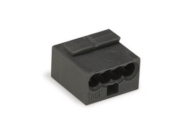 MICRO-DRAADCONNECTOR VOOR VERDEELDOZEN 4-ADERIG KLEMMENBLOK, DONKERGRIJS (WG243204)